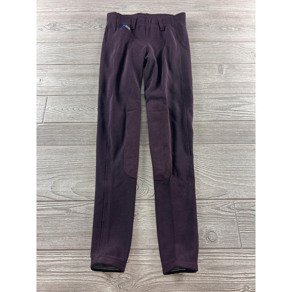 Irideon Riding Wear Breeches Womens XS Purple Ribbed Knee Patch Equestrian Pants